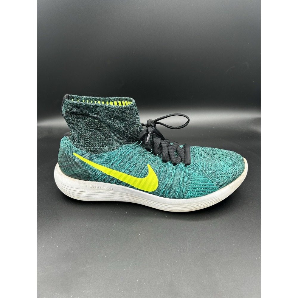 Nike men's Lunarepic Flyknit Lunarlon sneakers size 10 Green (818676-009)